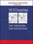 GM protect-o-plate decoder guide 1965-1972